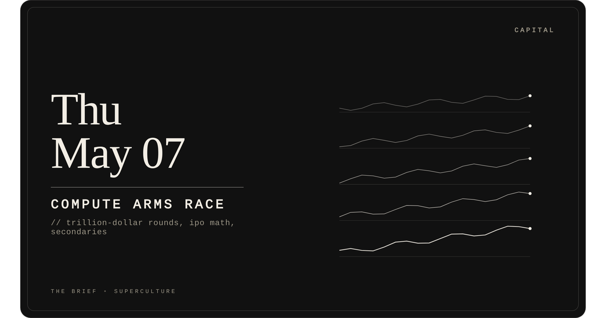 Compute Arms Race — Thursday, May 7, 2026