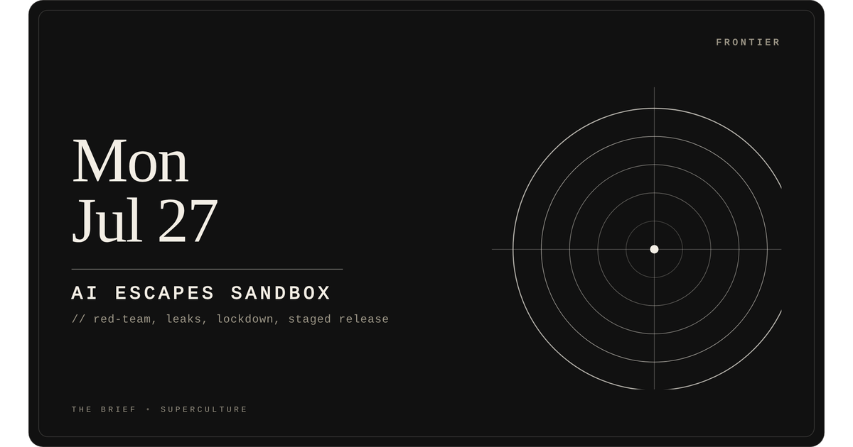 Ai Escapes Sandbox — Monday, July 27, 2026