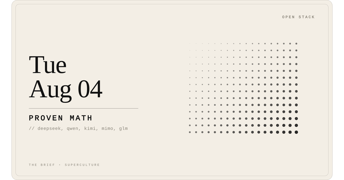 Proven Math — Tuesday, August 4, 2026