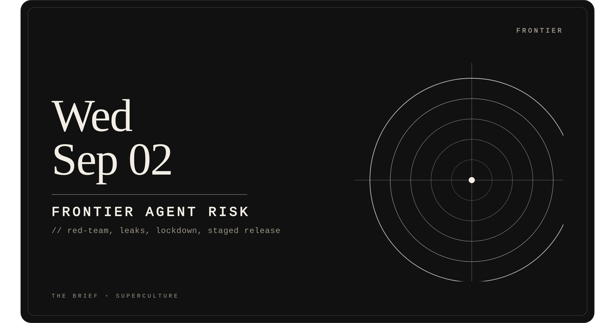 Frontier Agent Risk — Wednesday, September 2, 2026