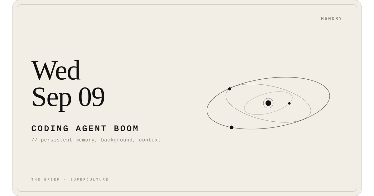 Coding Agent Boom — Wednesday, September 9, 2026