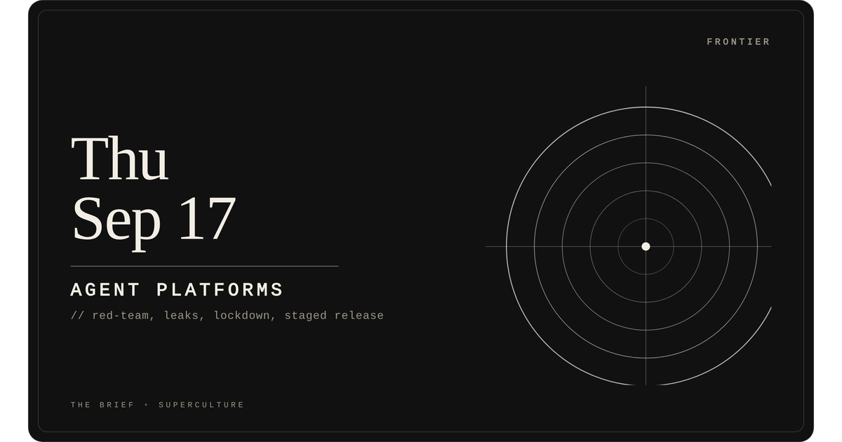 Agent Platforms — Thursday, September 17, 2026