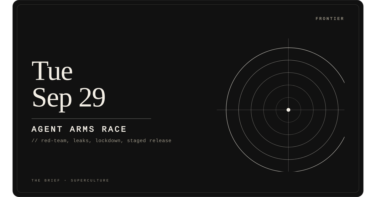 Agent Arms Race — Tuesday, September 29, 2026