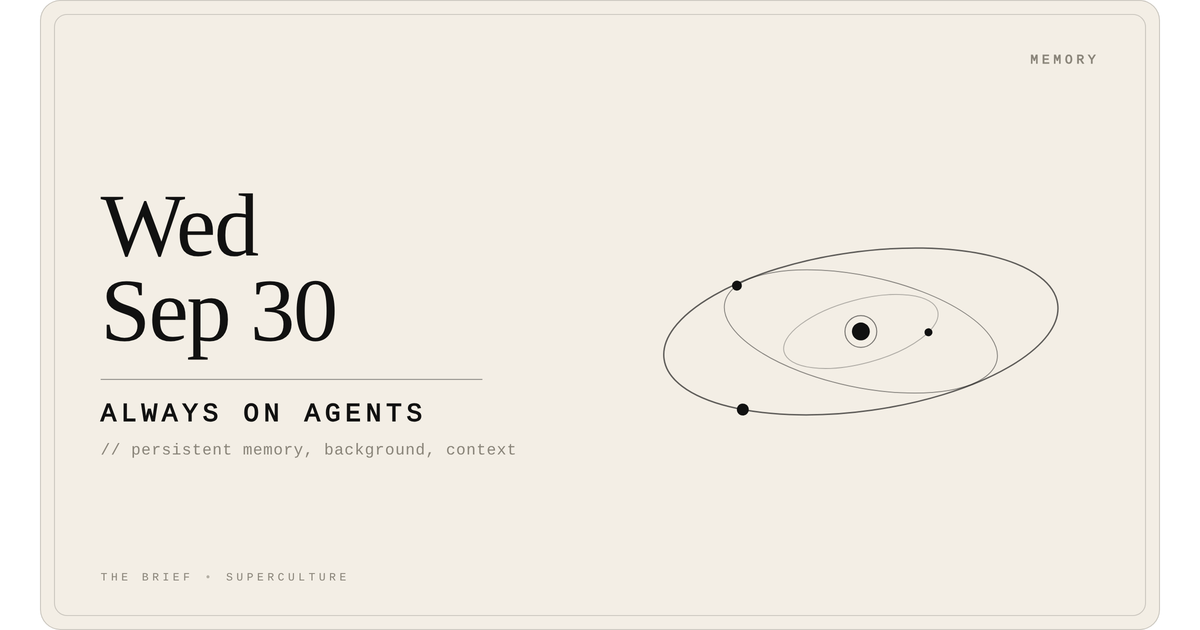Always On Agents — Wednesday, September 30, 2026