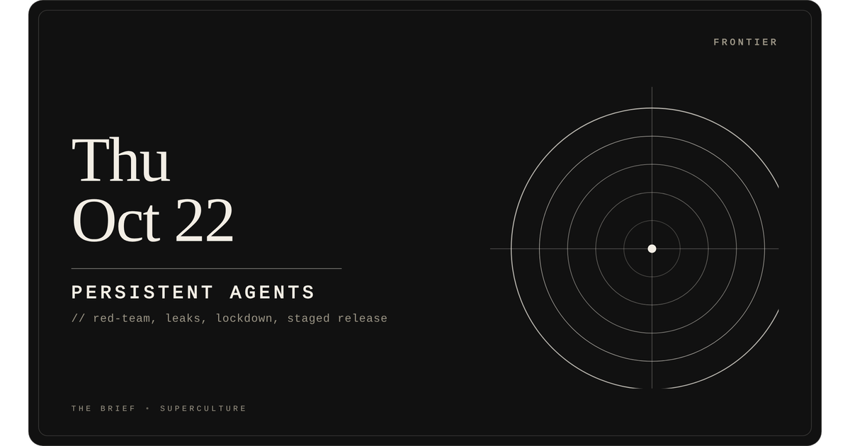 Persistent Agents — Thursday, October 22, 2026